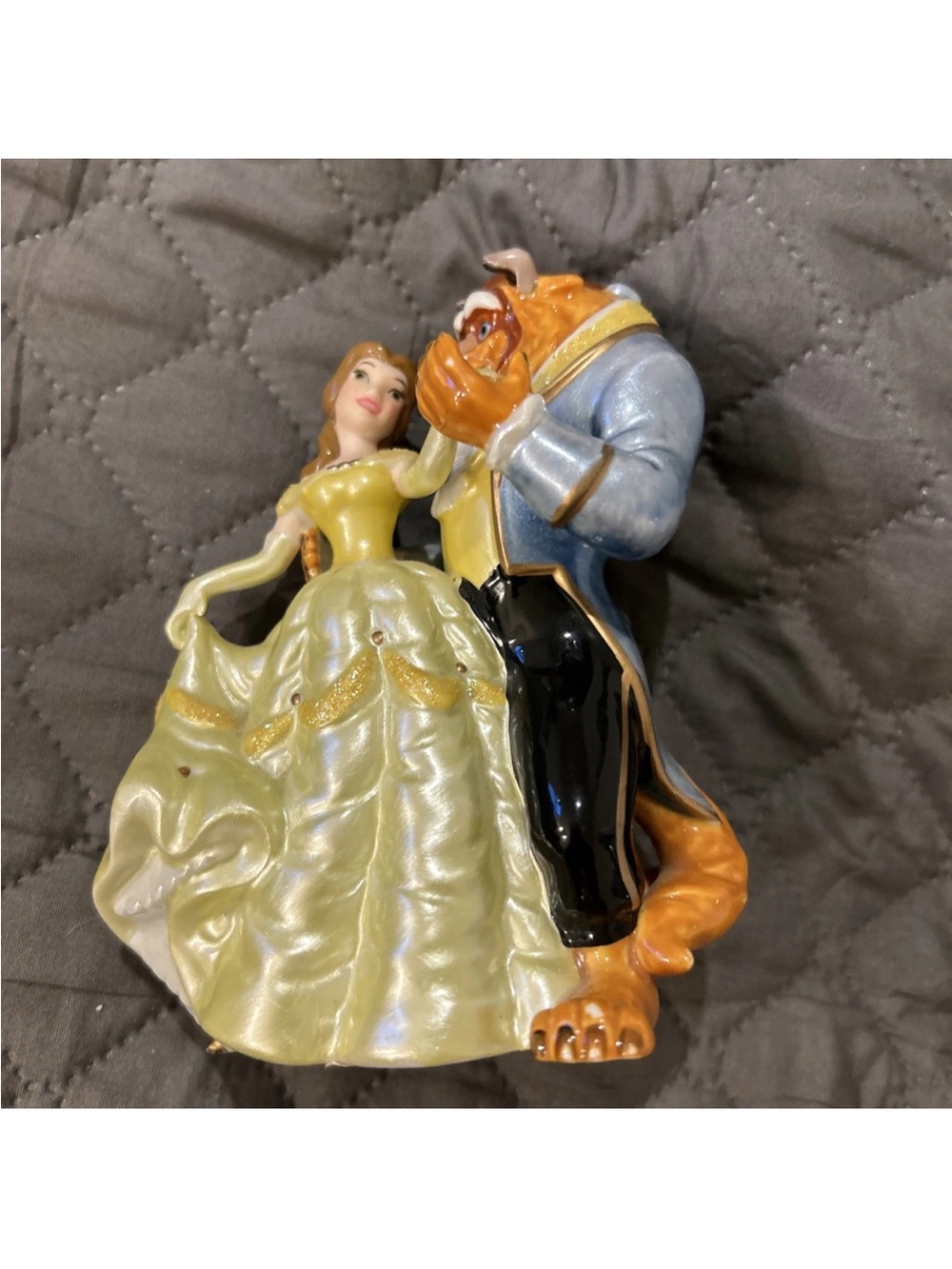 Disney Belle & Beast Cake Topper - Yellow, Blue, Black, Brown